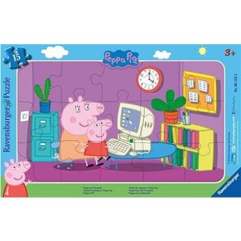 Ravensburger puzzle 061235 Prasiatko Peppa: Pred počítačom 15 dielikov (4005556061235)
