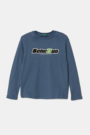 Detská bavlnená košeľa s dlhým rukávom United Colors of Benetton s potlačou, 3I1XC10N5