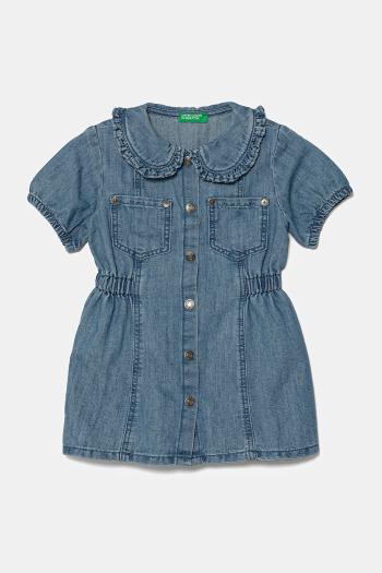 Dievčenské rifľové šaty United Colors of Benetton mini, áčkový strih, 41DWGV029