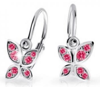 Cutie Jewellery Detské náušnice z bieleho zlata Motýliky C2259-10-X-2 fuchsiová