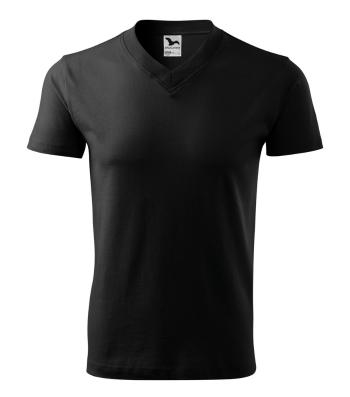 MALFINI Tričko V-neck - Čierna | S