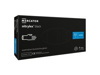 MERCATOR Nitrilové rukavice (bez púdru) čierne, veľkosť M 100 ks