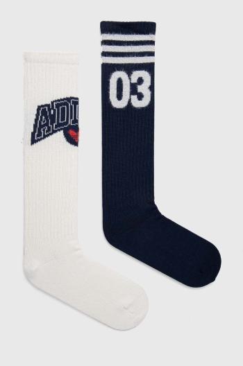 Ponožky adidas Originals 2-pak dámske, tmavomodrá farba, IT7393