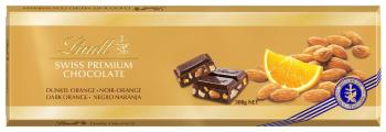 LINDT Gold Tablet Švajčiarska horká čokoláda s pomarančom a mandľami 300 g