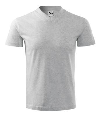 MALFINI Tričko V-neck - Svetlošedý melír | M