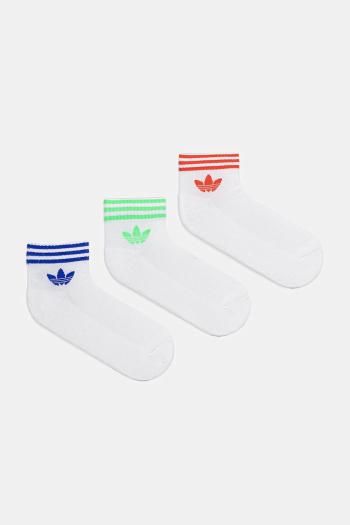 Ponožky adidas Originals 3-Stripes 3-pak biela farba, JV7439