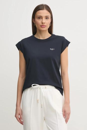Bavlnené tričko Pepe Jeans BLOOMA dámske, tmavomodrá farba, PL506030