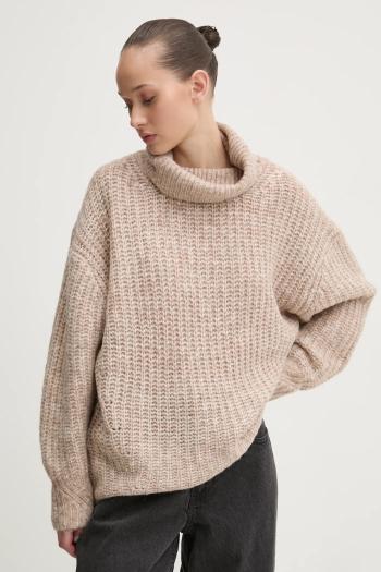 Sveter Superdry dámsky, béžová farba, teplý, s rolákom, W6110582A-E4Z