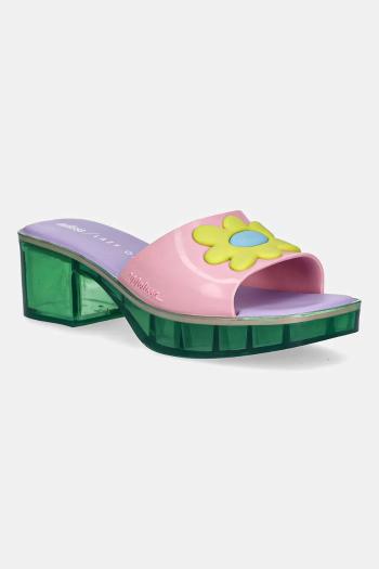Šľapky Melissa MELISSA SHAPE + LAZY OAF AD fialová farba, na podpätku, M 33566