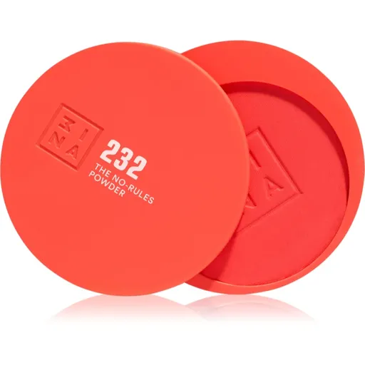 3INA The No-Rules Powder multifunkčné líčidlo na oči, pery a tvár odtieň 232 - Hot coral, matte 8 g