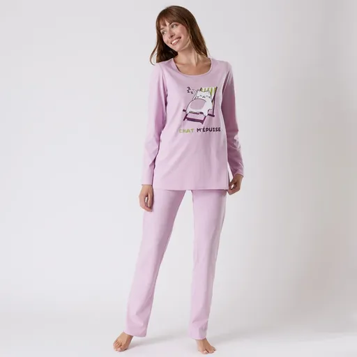 Pyžamo s dlhými rukávmi a potlačou Mačky