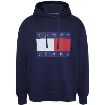 Tommy Jeans  Flag Badge Relaxed Hoodie Dark Night Navy Melange  Mikiny Modrá