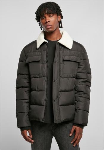 Urban Classics Sherpa Collar Padded Shirt Jacket black - S