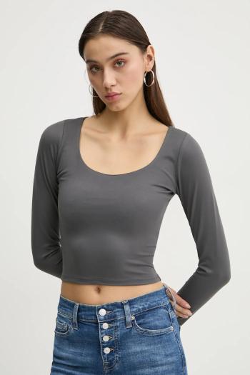 Tričko s dlhým rukávom Hollister Co. dámske, šedá farba, KI339-3628