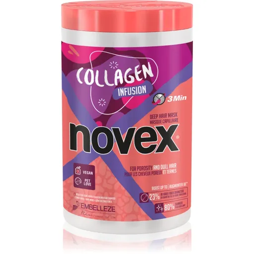 Novex Collagen Infusion posilňujúca maska pre oslabené, poškodené vlasy a rozštiepené končeky 400 g