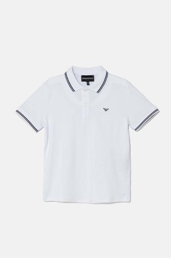 Detské polo tričko Emporio Armani biela farba, s potlačou, 8N4FB3 1JPTZ