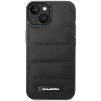 Karl Lagerfeld Quilted Puffy Metal Logo Zadný Kryt pre iPhone 14 Black (KLHCP14SPSQAK)