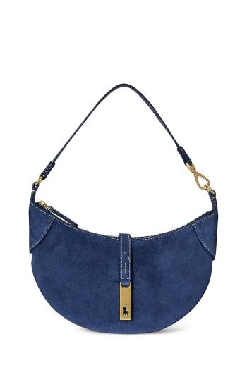 Semišová kabelka Polo Ralph Lauren tmavomodrá farba, 428922880