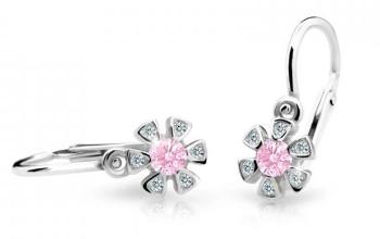 Cutie Jewellery Detské náušnice z bieleho zlata C2156-10-X-2 ružová