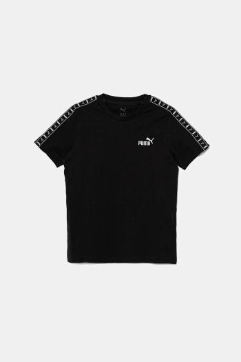 Detské bavlnené tričko Puma ESS TAPE Tee čierna farba, s potlačou, 685780