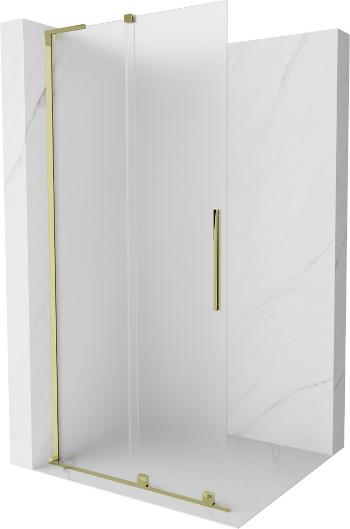 MEXEN/S - Velar L Sprchová zástena posuvná Walk-in 120 x 200, dekor 8 mm, zlato 871-120-003-33-50
