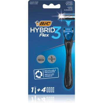 BIC FLEX3 Hybrid holiaci strojček + náhradné hlavice 4 ks