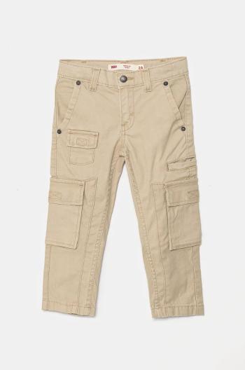 Detské nohavice Levi's REGULAR TAPER CARGO béžová farba, jednofarebné, 8EL222