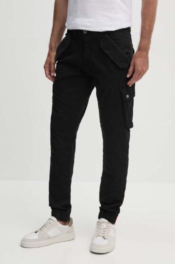 Nohavice Alpha Industries Combat 126215.03, pánske, čierna farba, strih cargo