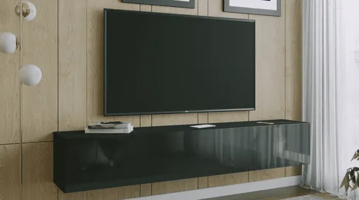 ArtExt Závesný TV stolík JOY | 200 cm Farba: R3 čierny lesk