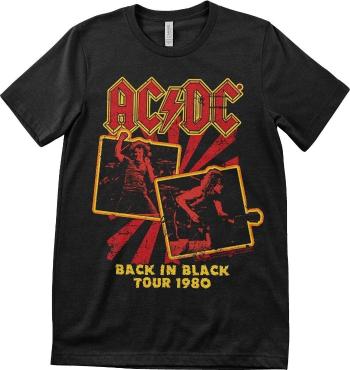 AC/DC Tričko Back In Black Tour 1980 Unisex Black 2XL