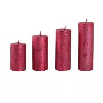 Rustikálna adventná sviečka ø4cm PROVENCE 4ks červená