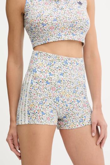 Šortky adidas Originals Liberty biela farba, vzorované, vysoký pás, JW5195