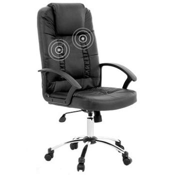 Čierne kreslo s masážnou funkciou RELAX, 162945 (beliani_162945)