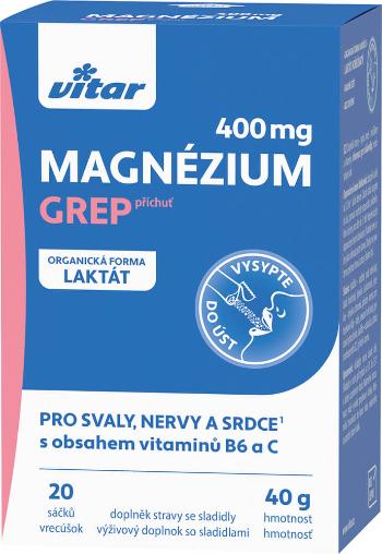 VITAR Magnézium 400 mg + vitamíny B6 a C s príchuťou grepu 20 vrecúšok