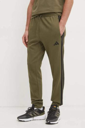 Tepláky adidas Essentials zelená farba, vzorované, JD1857