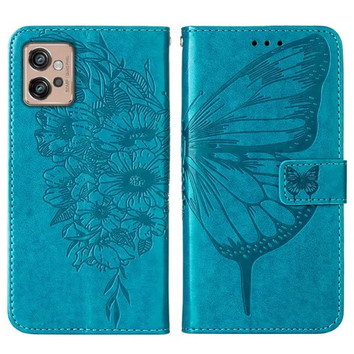 ART BUTTERFLY Peňaženkový kryt Motorola Moto G32 modrý