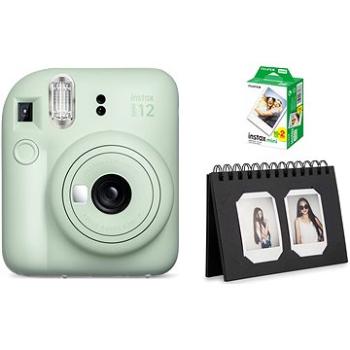 FujiFilm Instax Mini 12 Mint Green + mini film 20 ks fotiek + Instax desk album 40 Craft (FTINFTMI1214)
