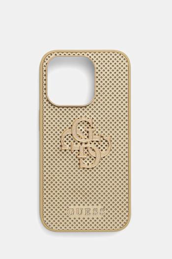 Puzdro na mobil Guess iPhone 15 Pro 6.1" zlatá farba, GUHCP15LPSP4LGD