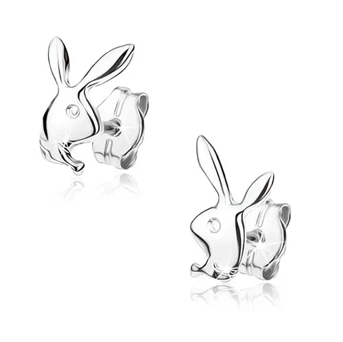 Zlaté 9K náušnice s motívom zajaca