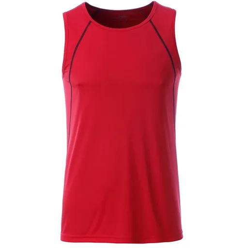 James & Nicholson (Daiber) Pánske funkčné tielko JN494 - Červená / čierna | 2XL