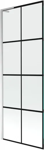 MEXEN/S - Next L vaňová zástena FIX 70 x 150, čierna vzor, chróm 895-070-000-03-77-01