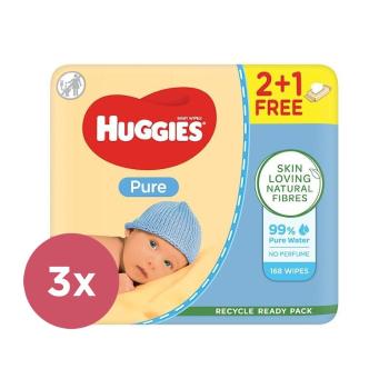 3x HUGGIES® Pure Triplo Obrúsky vlhčené 56x3 ks