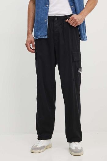 Nohavice Calvin Klein Jeans pánske, čierna farba, rovné, J30J326829