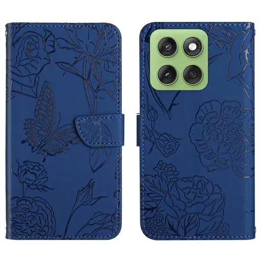 ART BLOSSOM Peňaženkový obal pre Motorola Edge 60 / Edge 60 Fusion modrý