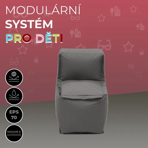 DEOKORK Záhradný detský textilný stredový diel MODULTEX KIDS (šedo-hnedá)