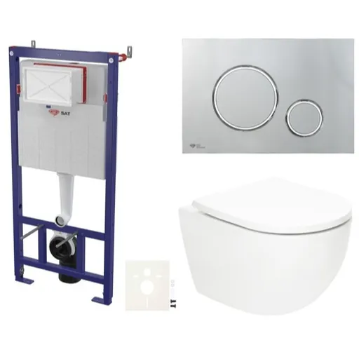 Závesný wc set SAT Fusion do ľahkých stien / predstenové vírové splachovanie SIKOSSTORFU71