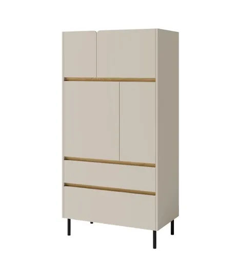 Meblar  Šatníková skriňa LUCA LC05 | béžová/dub olejovaný