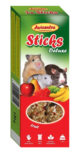 Avicentra Deluxe tyčinky ovocné pre malé hlodavce 2 x 60 g