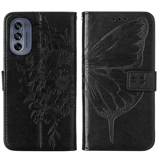 ART BUTTERFLY Peňaženkový kryt Motorola Moto G62 5G čierny