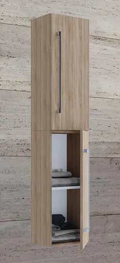 VCM Koupelnová vysoká skříňka s velkými dveřmi VCB 6, dub sonoma